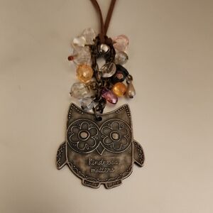 Boho Gypsy Sisters Multicolor Owl Necklace